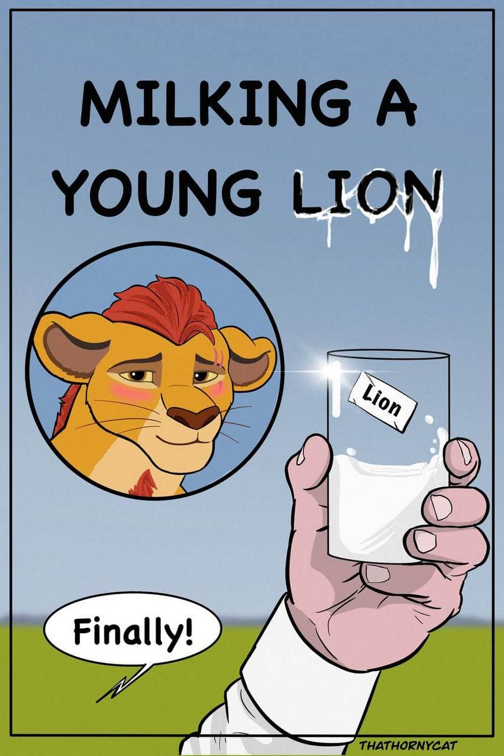 Milking A Young Lion